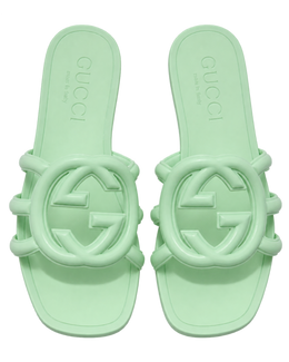 Gucci Mint Green GG Slippers