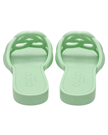 Gucci Mint Green GG Slippers