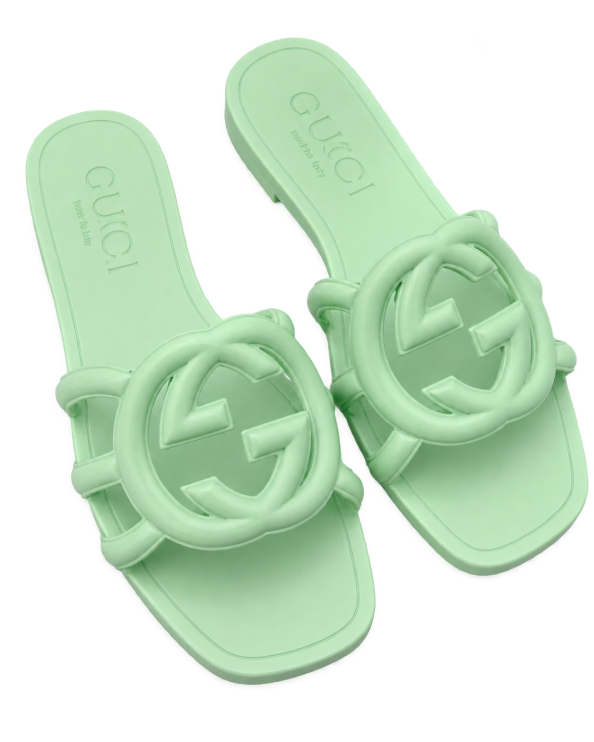 Gucci Mint Green GG Slippers