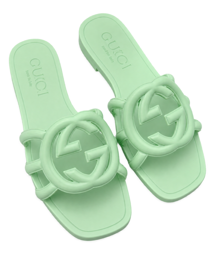 Gucci Mint Green GG Slippers