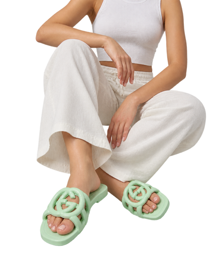 Gucci Mint Green GG Slippers