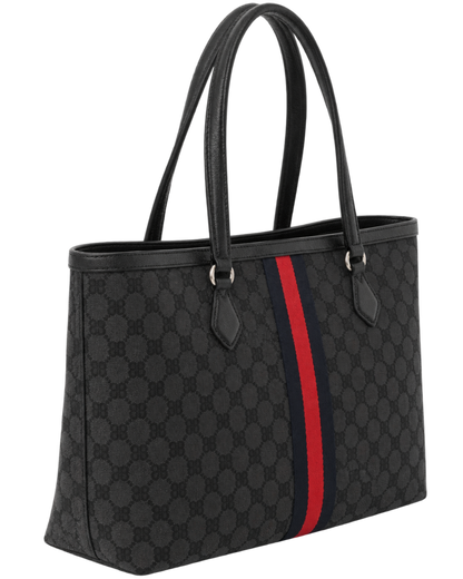 Gucci X BALENCIAGA BB Monogram Web Graffiti Medium Ophidia Shopping Tote Beige New Acero