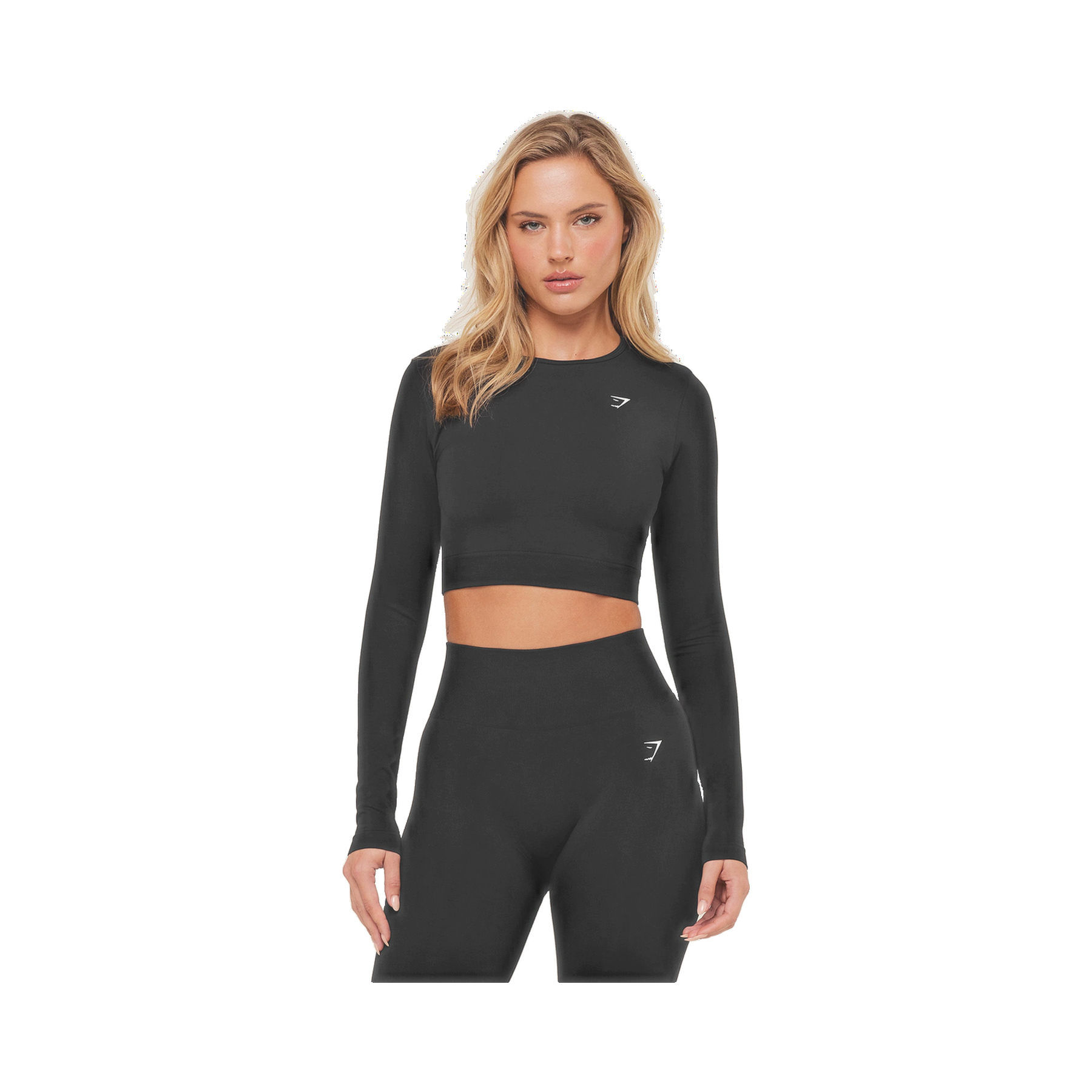 Gymshark Everyday Seamless Long Sleeve Crop Top - Black
