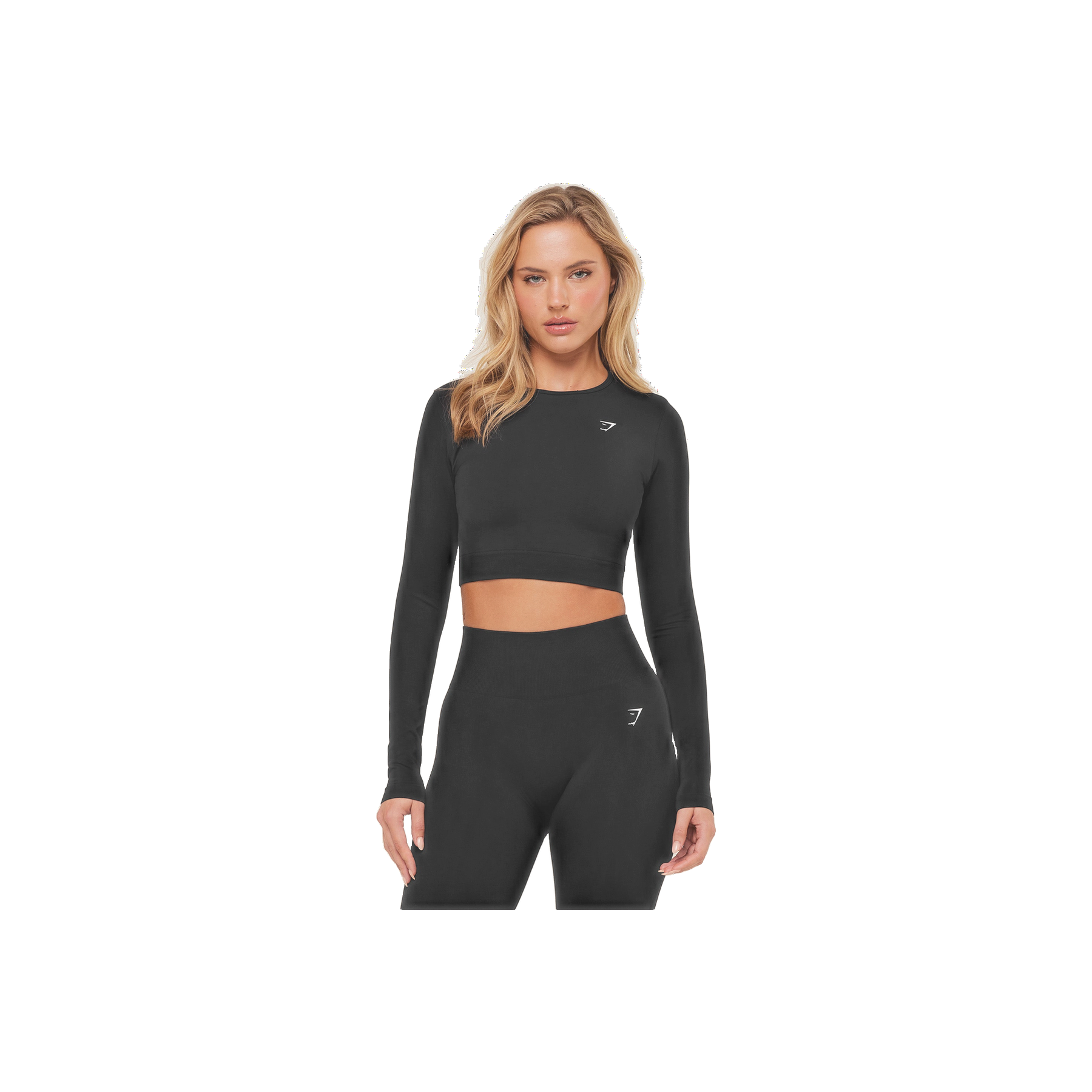 Gymshark Everyday Seamless Long Sleeve Crop Top - Black