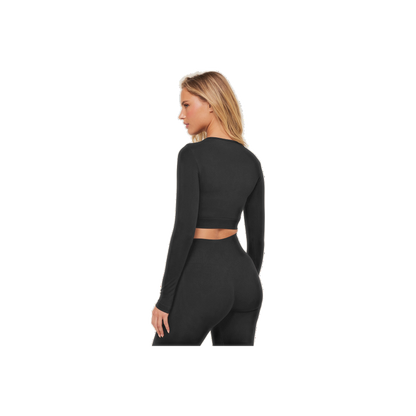 Gymshark Everyday Seamless Long Sleeve Crop Top - Black