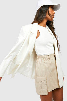 Elasticated Waist Micro Mini Cargo Skirt