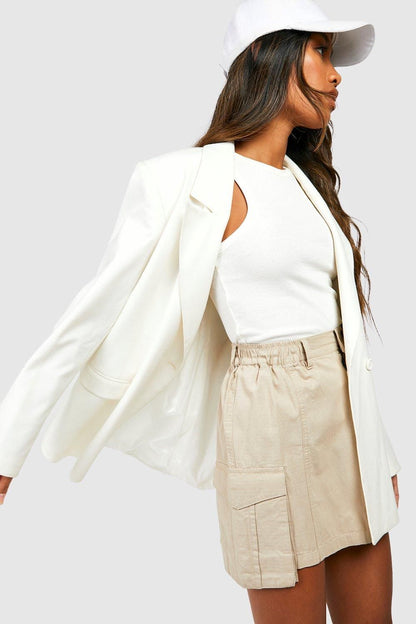 Elasticated Waist Micro Mini Cargo Skirt