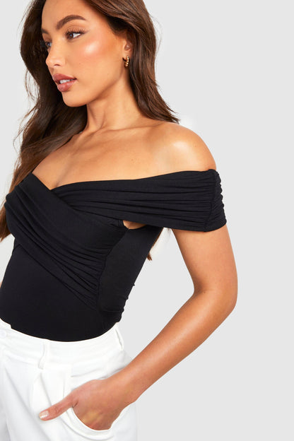 Tall Bardot Ruched Detail Bodysuit