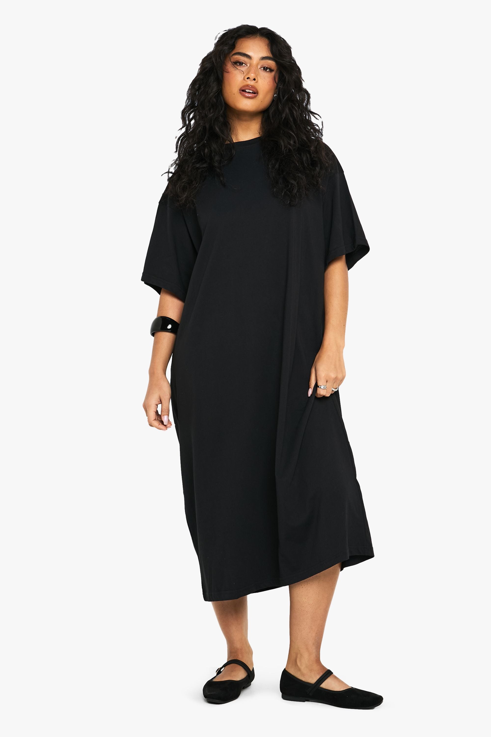 Cotton Super Oversized Midi T-shirt Dress