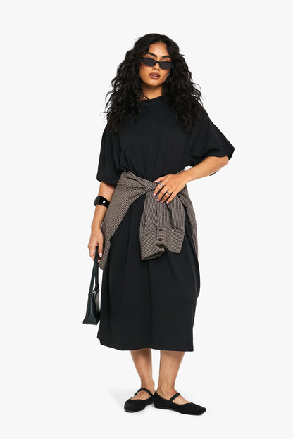 Cotton Super Oversized Midi T-shirt Dress