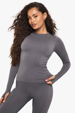 Boohoo Basics Seamless Rib Long Sleeve Top