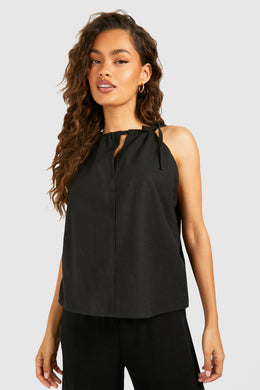 Linen Look Strappy Top