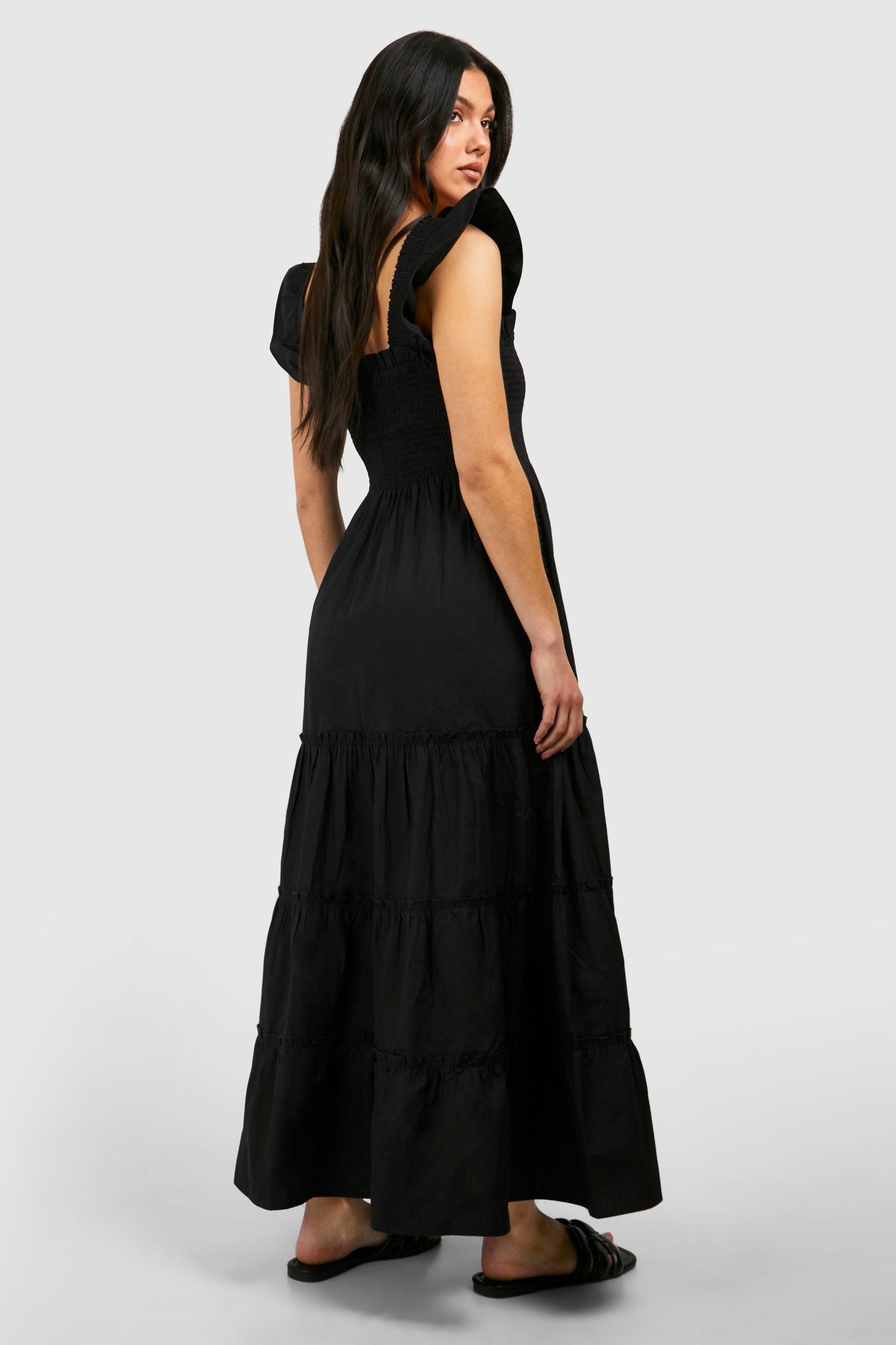 Maternity Frill Sleeve Midaxi Dress