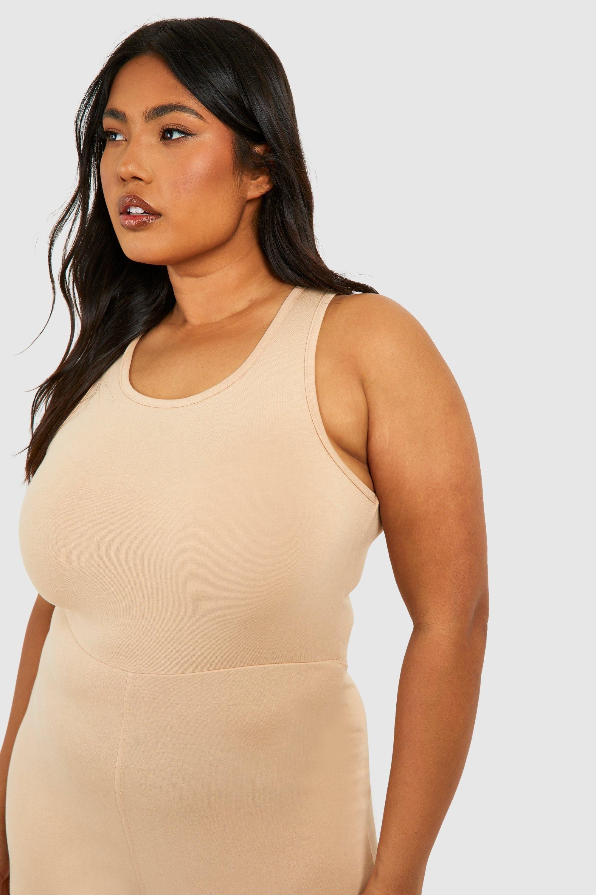 Plus Strappy Cotton Yoga Unitard