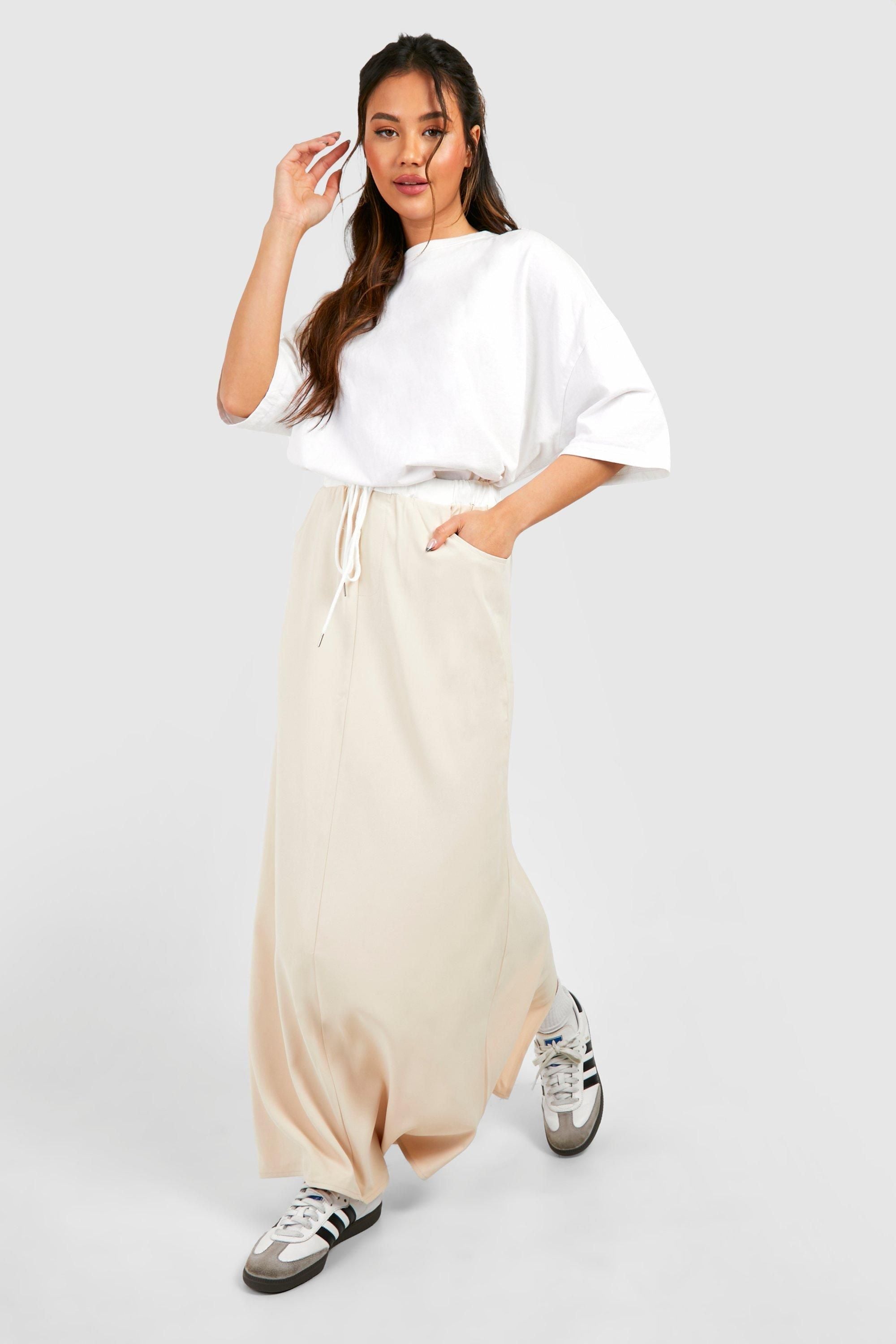 Waistband Detail Maxi Skirt