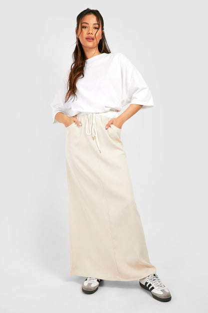 Waistband Detail Maxi Skirt
