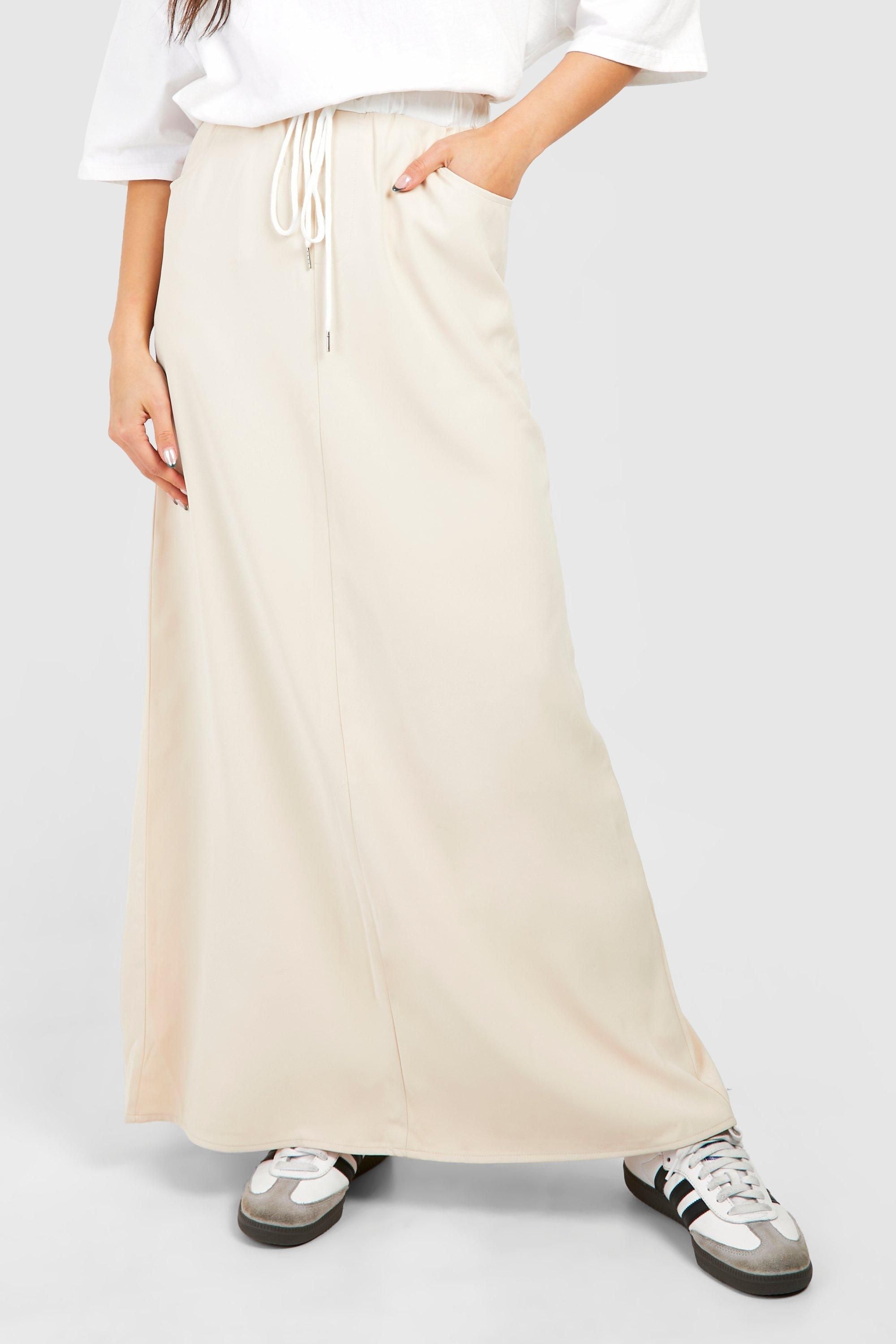 Waistband Detail Maxi Skirt