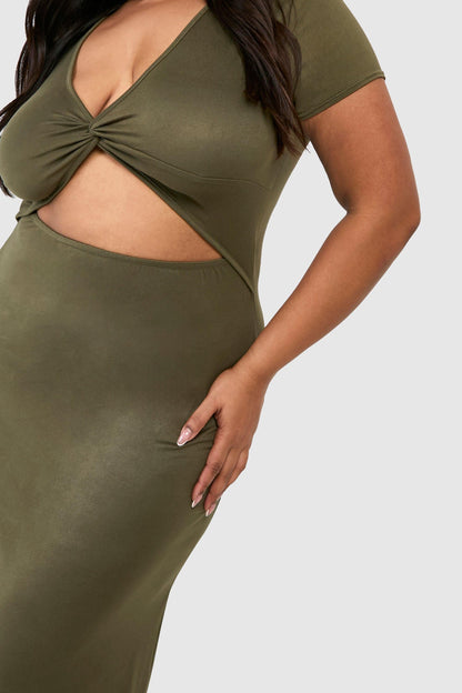 Plus Super Soft Jersey Twist Front Midaxi Dress