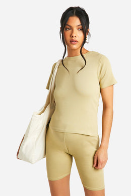 Maternity Ribbed High Waisted Cycling Shorts