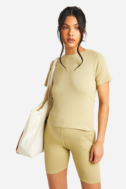Maternity Ribbed High Waisted Cycling Shorts