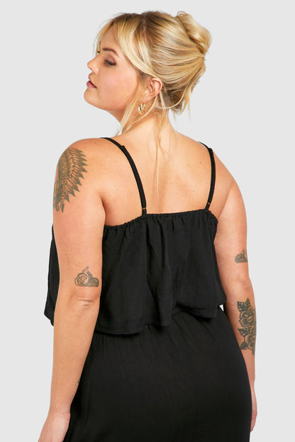 Plus Cheesecloth Tie Front Top