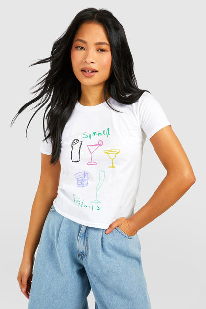 Petite Summer Cocktails Baby Tee