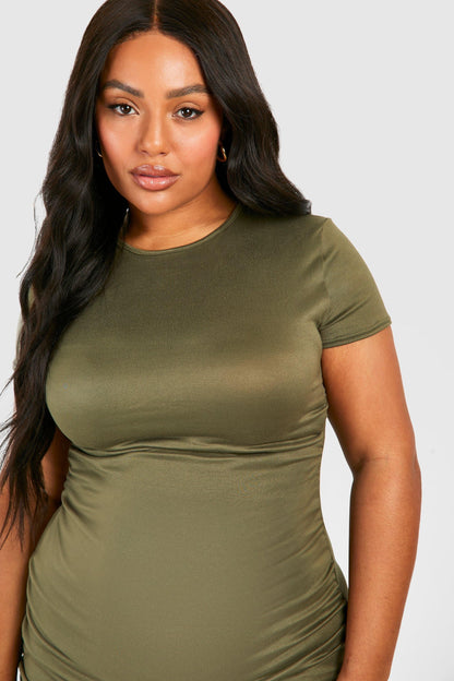 Plus Super Soft Ruched Bodycon Dress