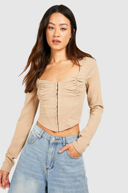 Tall Crepe Corset Dip Top