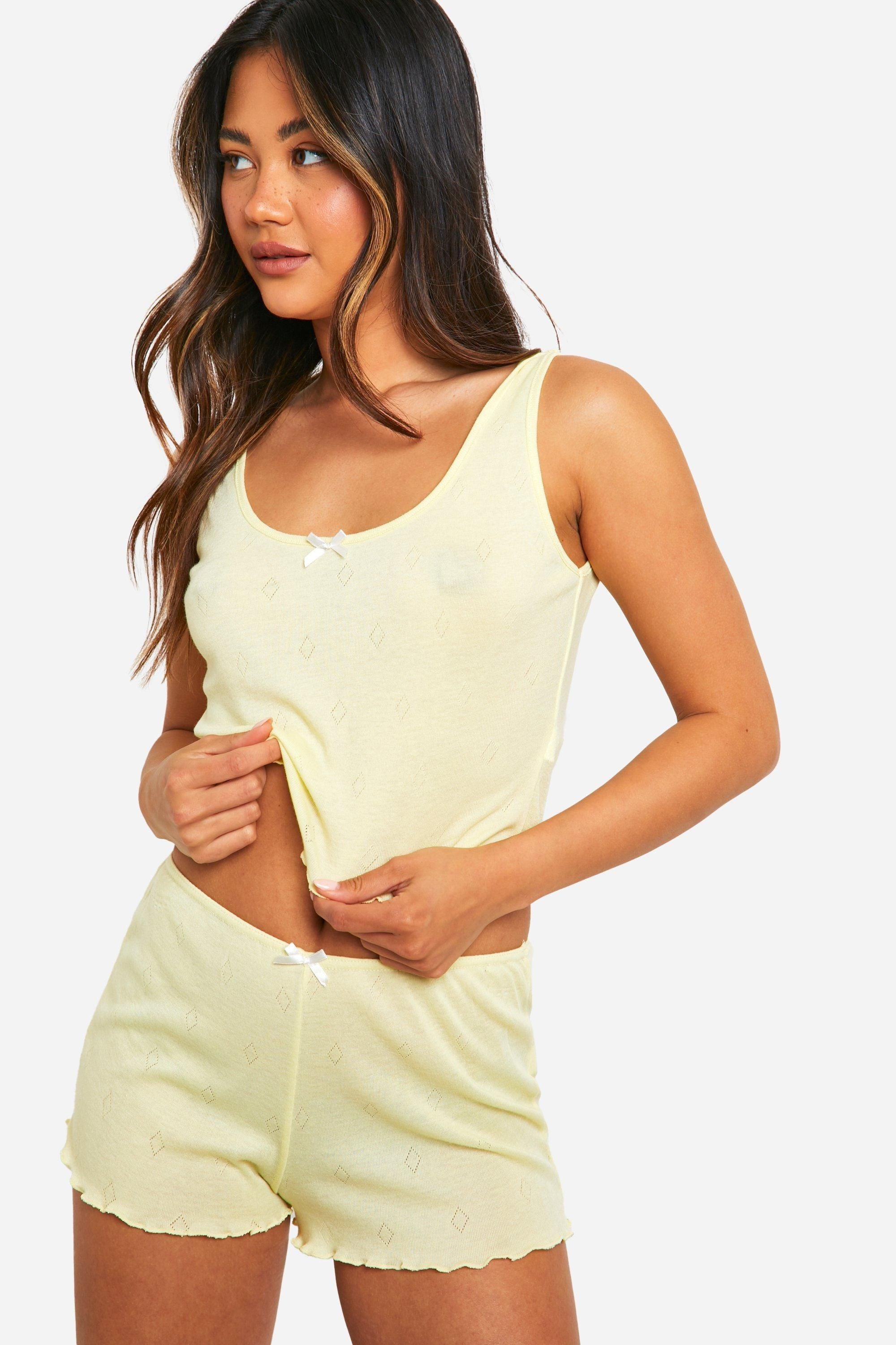 Pointelle Bow Detail Short
