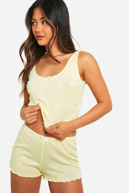Pointelle Bow Detail Short