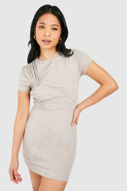 Petite Twist Detail Tshirt Dress