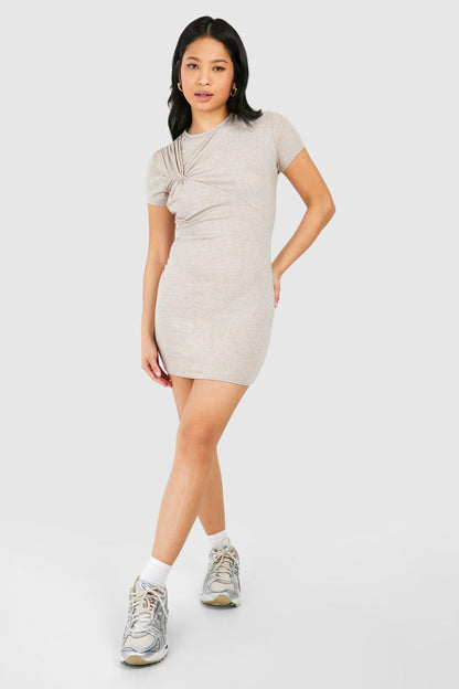 Petite Twist Detail Tshirt Dress