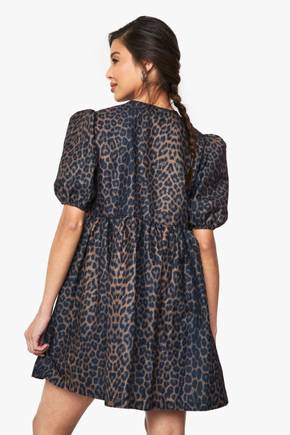 Leopard Tie Front Mini Dress