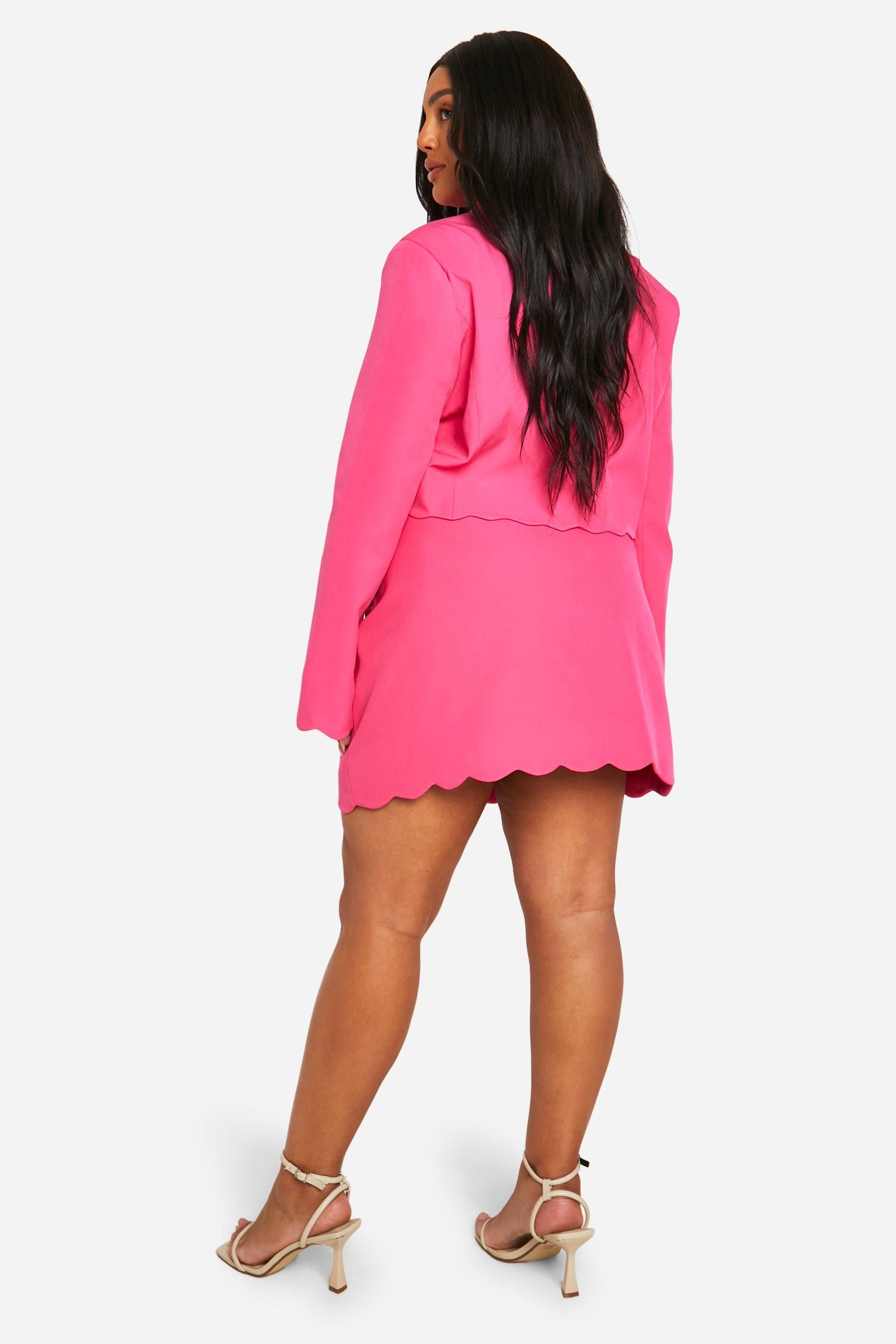 Plus Scallop Mini Skirt