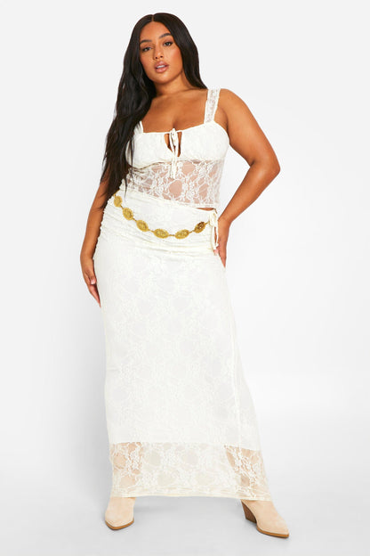 Plus Lace Milkmaid Top