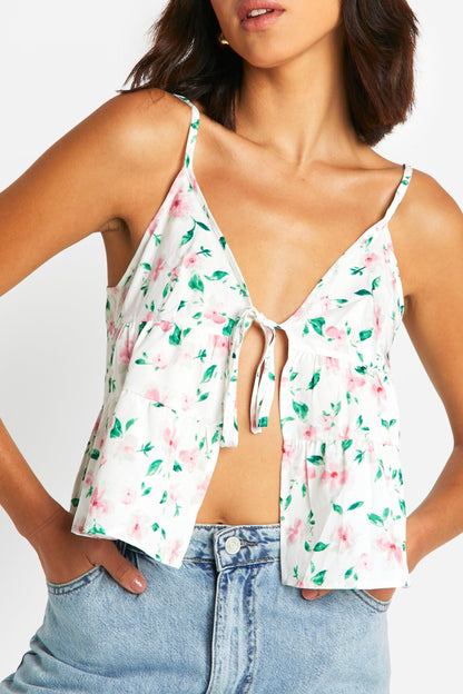 Floral Tie Front Cami