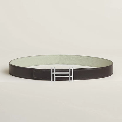 H au Carre belt buckle & Reversible leather strap 32 mm