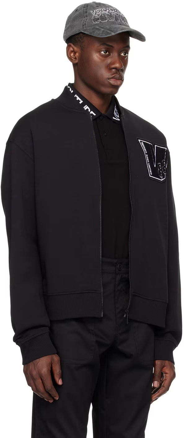 Black Patch Bomber Jacket