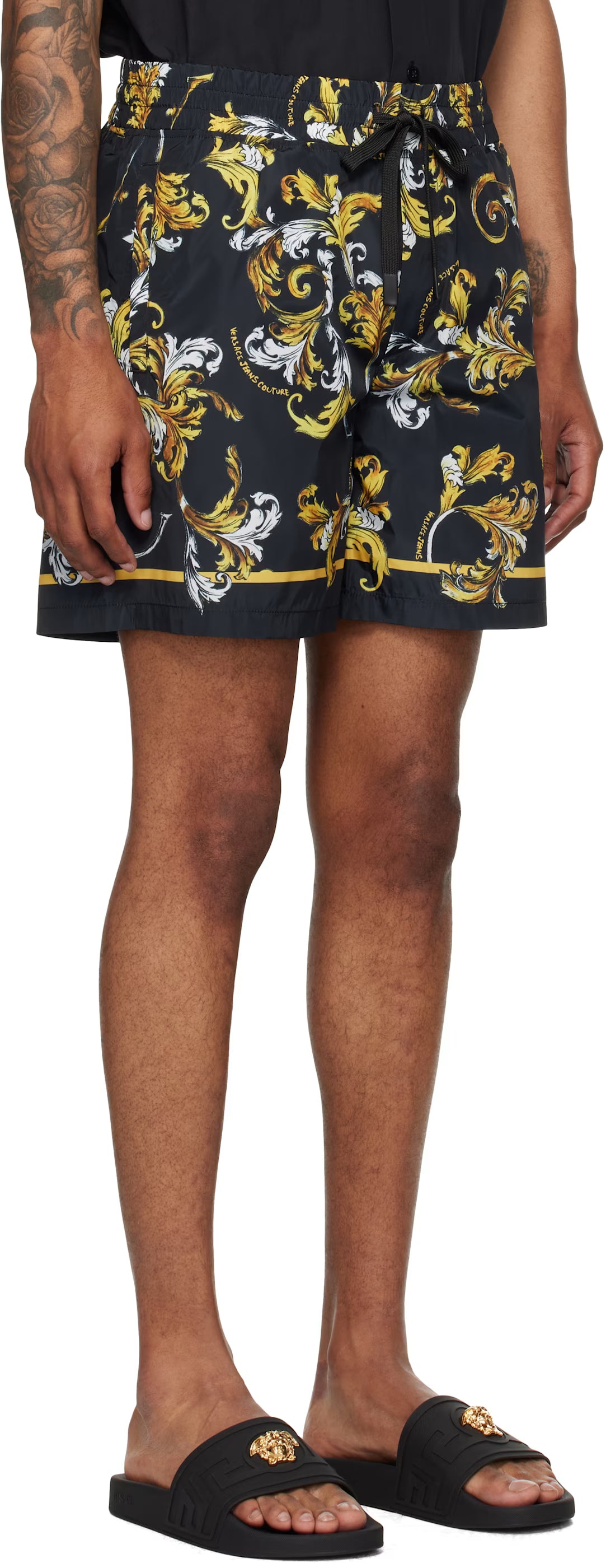 Black & Gold Barocco Shorts