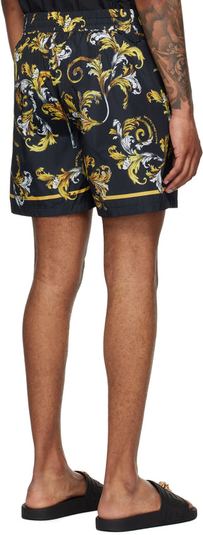 Black & Gold Barocco Shorts
