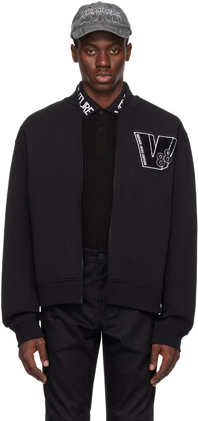 Black Patch Bomber Jacket