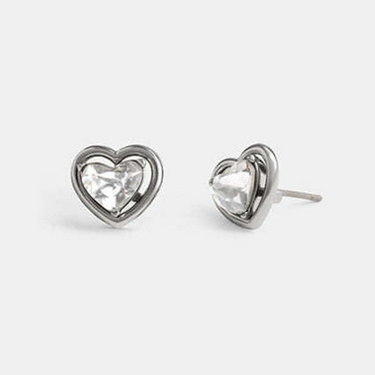 Halo Heart Stud Earrings