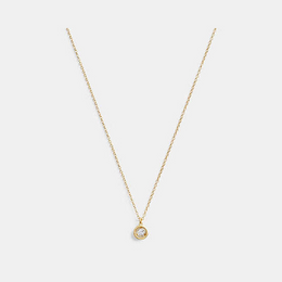 Halo Round Pendant Necklace