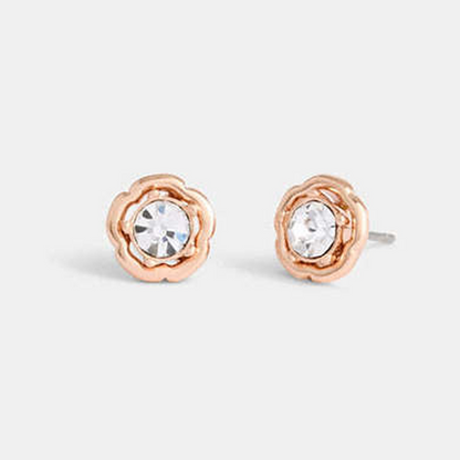 Halo Tea Rose Stud Earrings