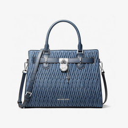 Hamilton Medium Matelassé Denim Satchel