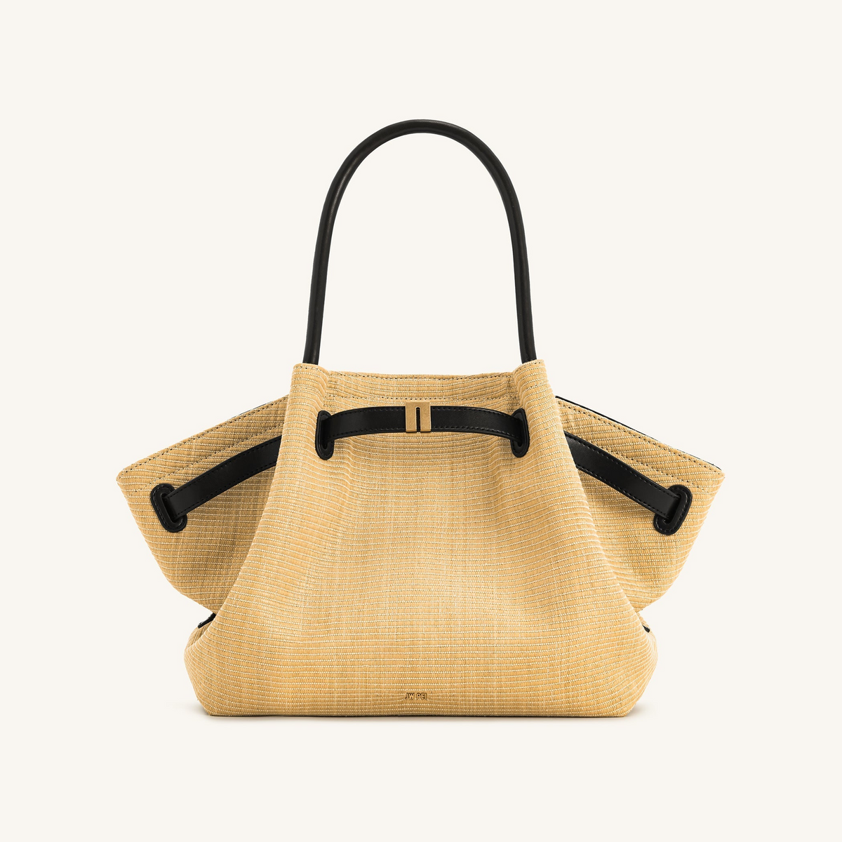 Hana Medium Faux Straw Tote Bag - Brown Straw
