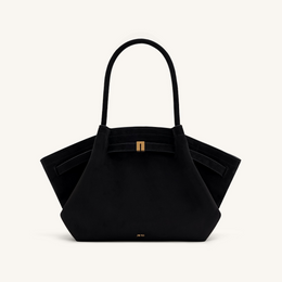 Hana Medium Faux Suede Tote Bag - Black