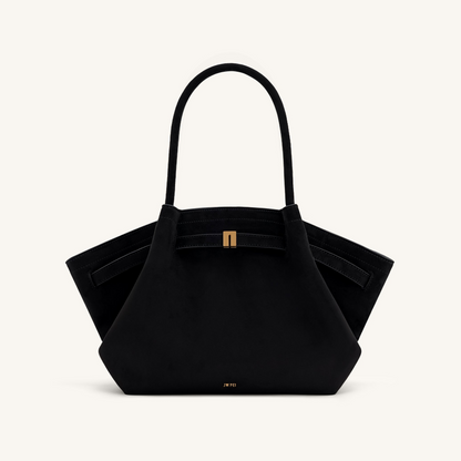 Hana Medium Faux Suede Tote Bag - Black