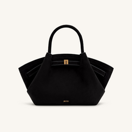 Hana Mini Faux Suede Tote Bag - Black