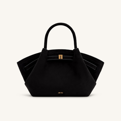 Hana Mini Faux Suede Tote Bag - Black